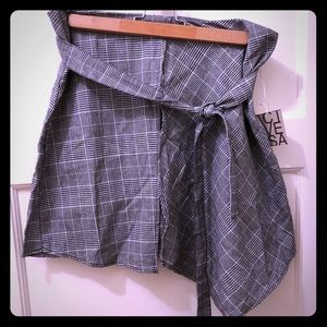 Plaid tie skirt